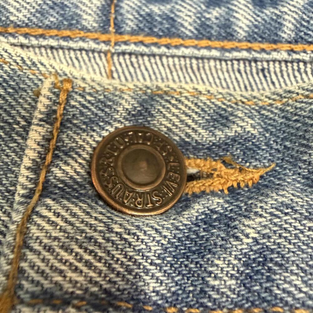Vintage Levis 506 Jeans Mens 42x34 Blue 90s Orange Tab Faded Washed Out Straight - Picture 2 of 9